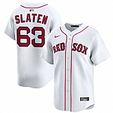 Men's Boston Red Sox #63 Justin Slaten White 2025 Home Limited Stitched Jersey Dzhi,baseball caps,new era cap wholesale,wholesale hats